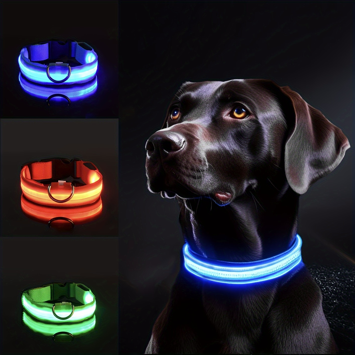 Tech Dog Accessories - Светоотражающий светодиодный ошейник для ночной безопасности