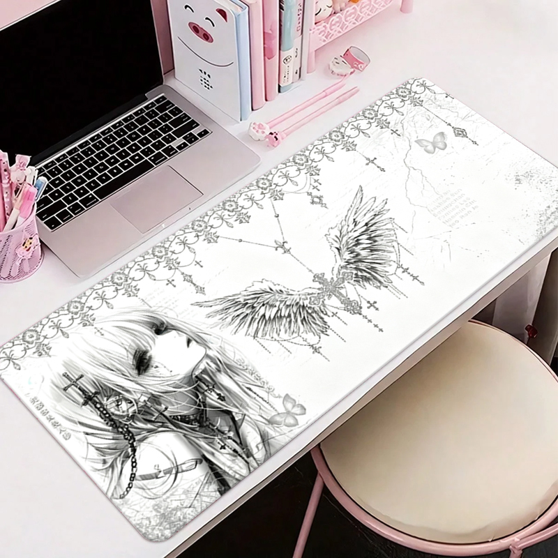 Tech Accessories Desk - Кожаный коврик для мыши, черно-белый, в